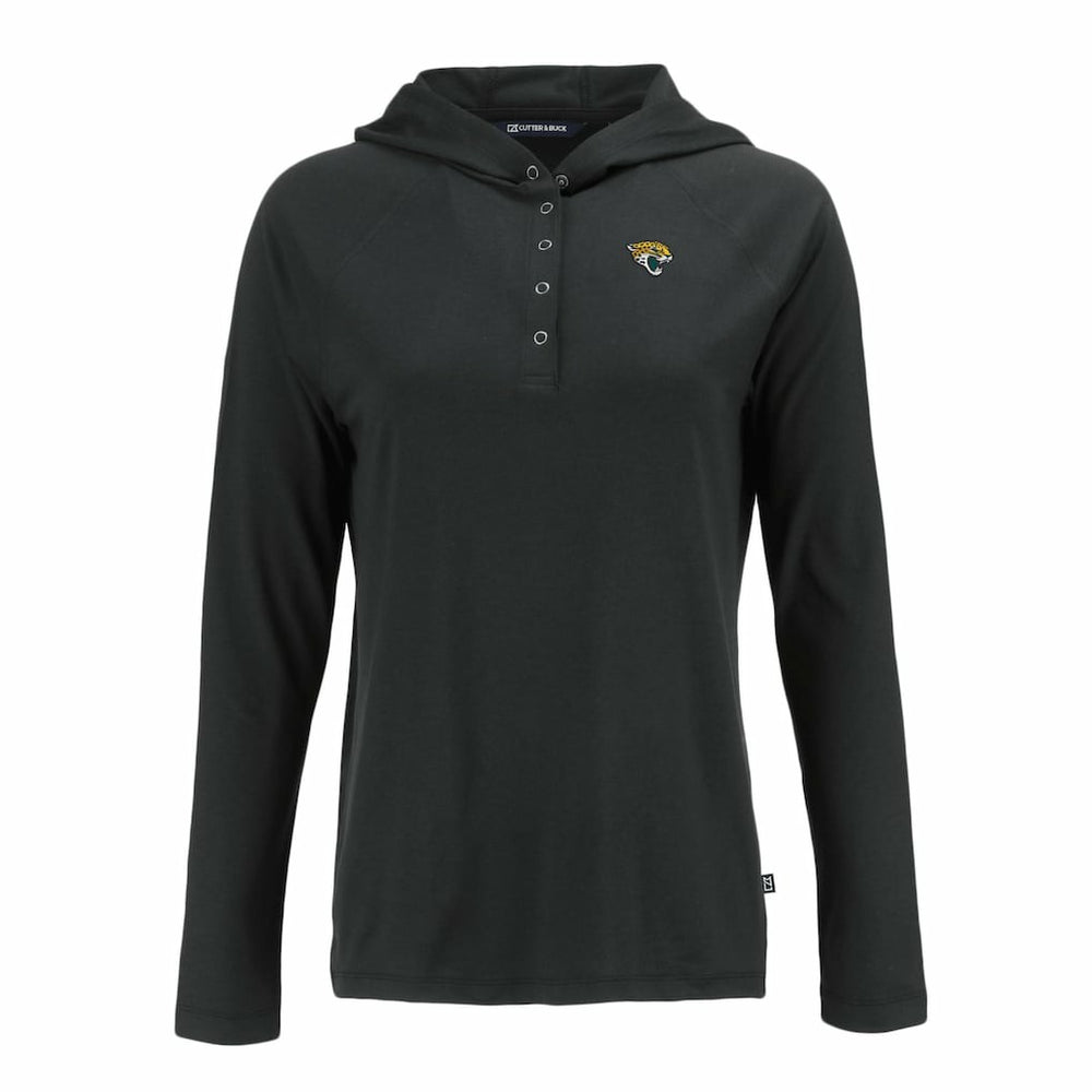 Jacksonville Jaguars Cutter & Buck Women's Coastline Epic Comfort Eco Recycled Raglan Pullover Hoodie - Black online