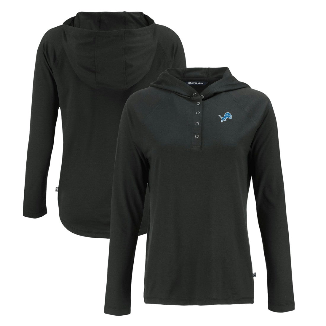 Detroit Lions Cutter & Buck Women's Coastline Epic Comfort Eco Recycled Raglan Pullover Hoodie - Black cheap