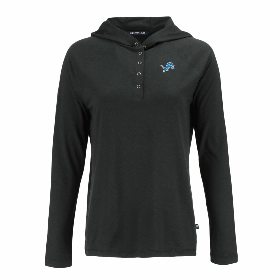 Detroit Lions Cutter & Buck Women's Coastline Epic Comfort Eco Recycled Raglan Pullover Hoodie - Black cheap