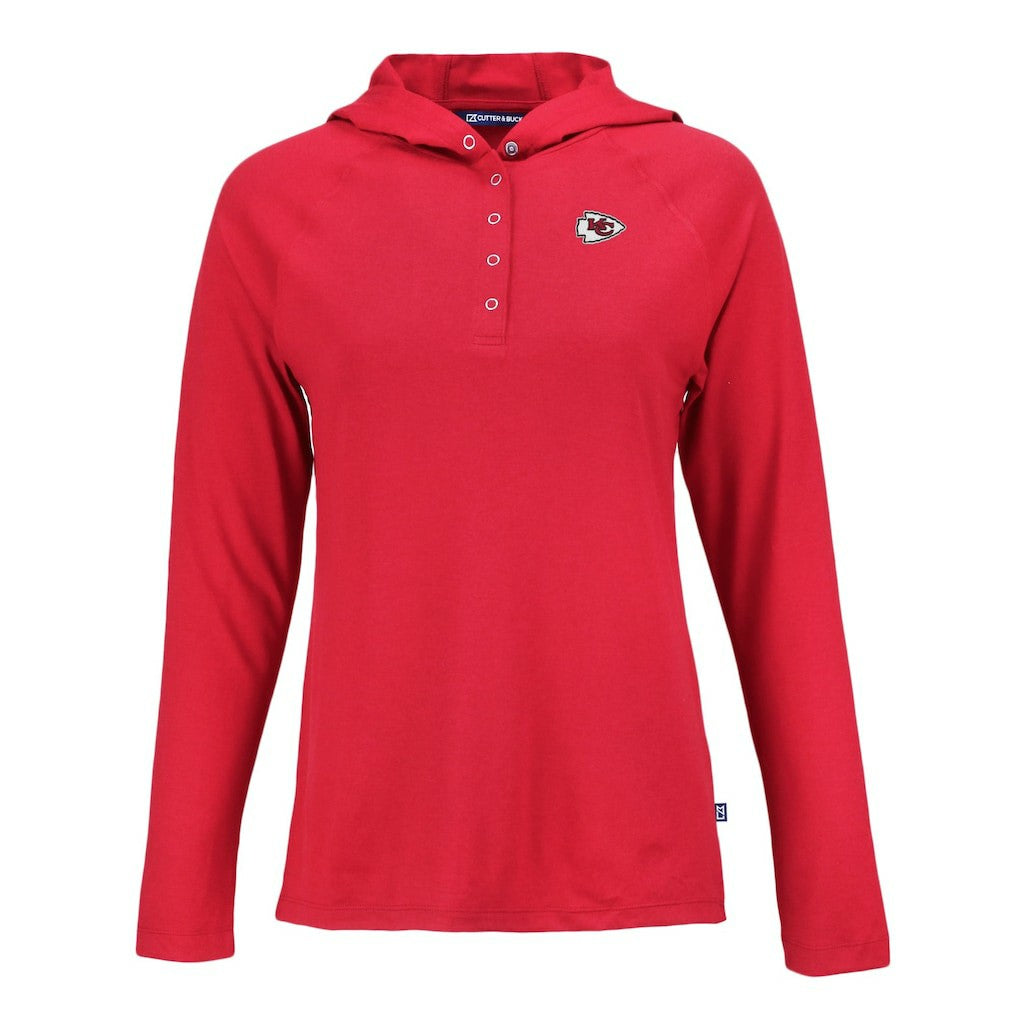 Kansas City Chiefs Cutter & Buck Women's Coastline Epic Comfort Eco Recycled Raglan Pullover Hoodie - Red discount