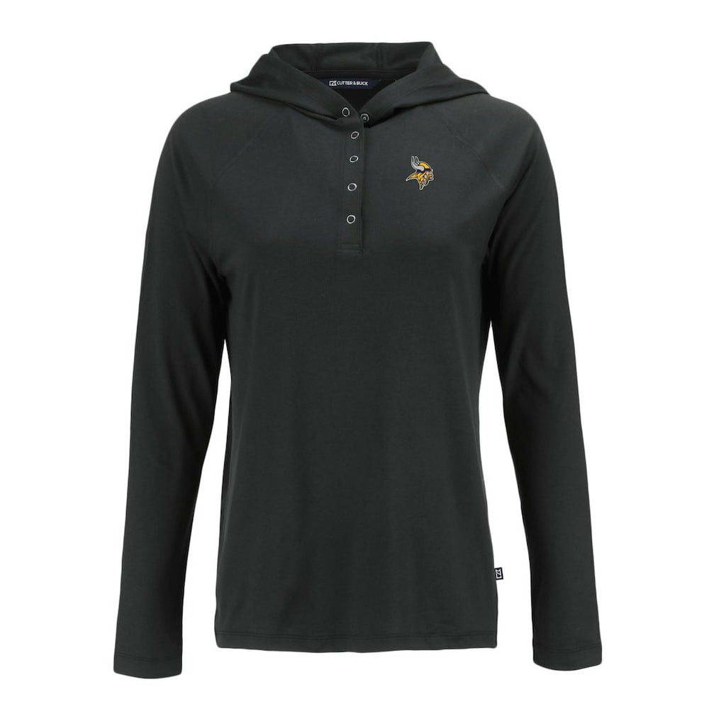 Minnesota Vikings Cutter & Buck Women's Coastline Epic Comfort Eco Recycled Raglan Pullover Hoodie - Black cheap
