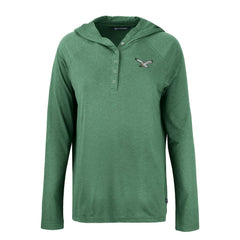 Philadelphia Eagles Cutter & Buck Women's Historic Coastline Epic Comfort Eco Recycled Raglan Pullover Hoodie - Hunter Green for sale