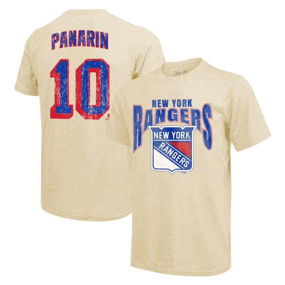 Artemi Panarin New York Rangers Majestic Threads Dynasty Name & Number Tri-Blend T-Shirt Cream