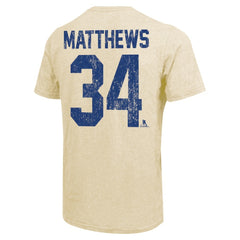 Auston Matthews Toronto Maple Leafs Majestic Threads Dynasty Name & Number Tri-Blend T-Shirt Cream
