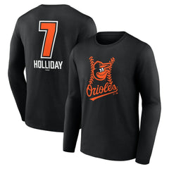 Jackson Holliday Baltimore Orioles Fastball Player Name & Number Long Sleeve T-Shirt - Black