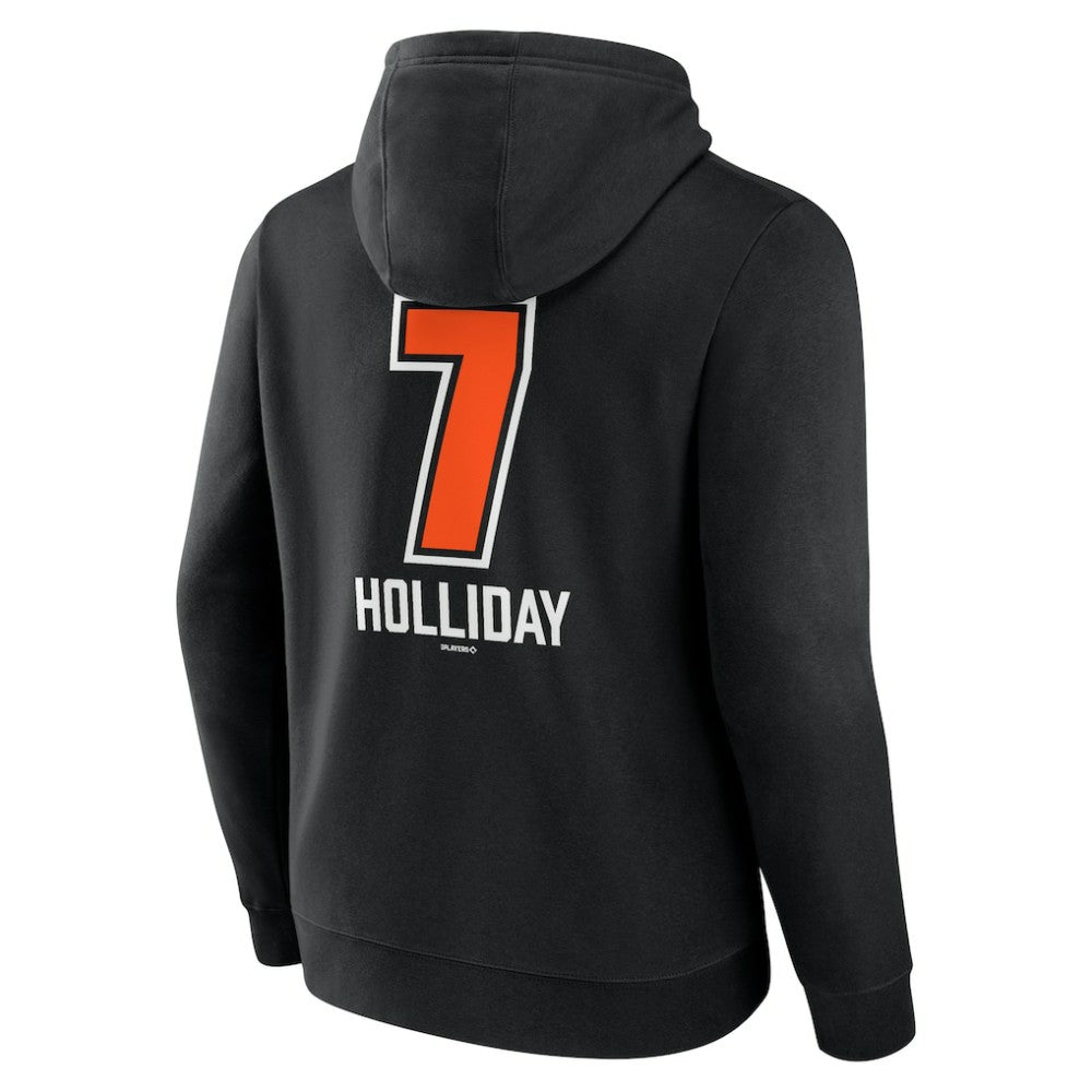 Jackson Holliday Baltimore Orioles Fastball Player Name & Number Pullover Hoodie - Black