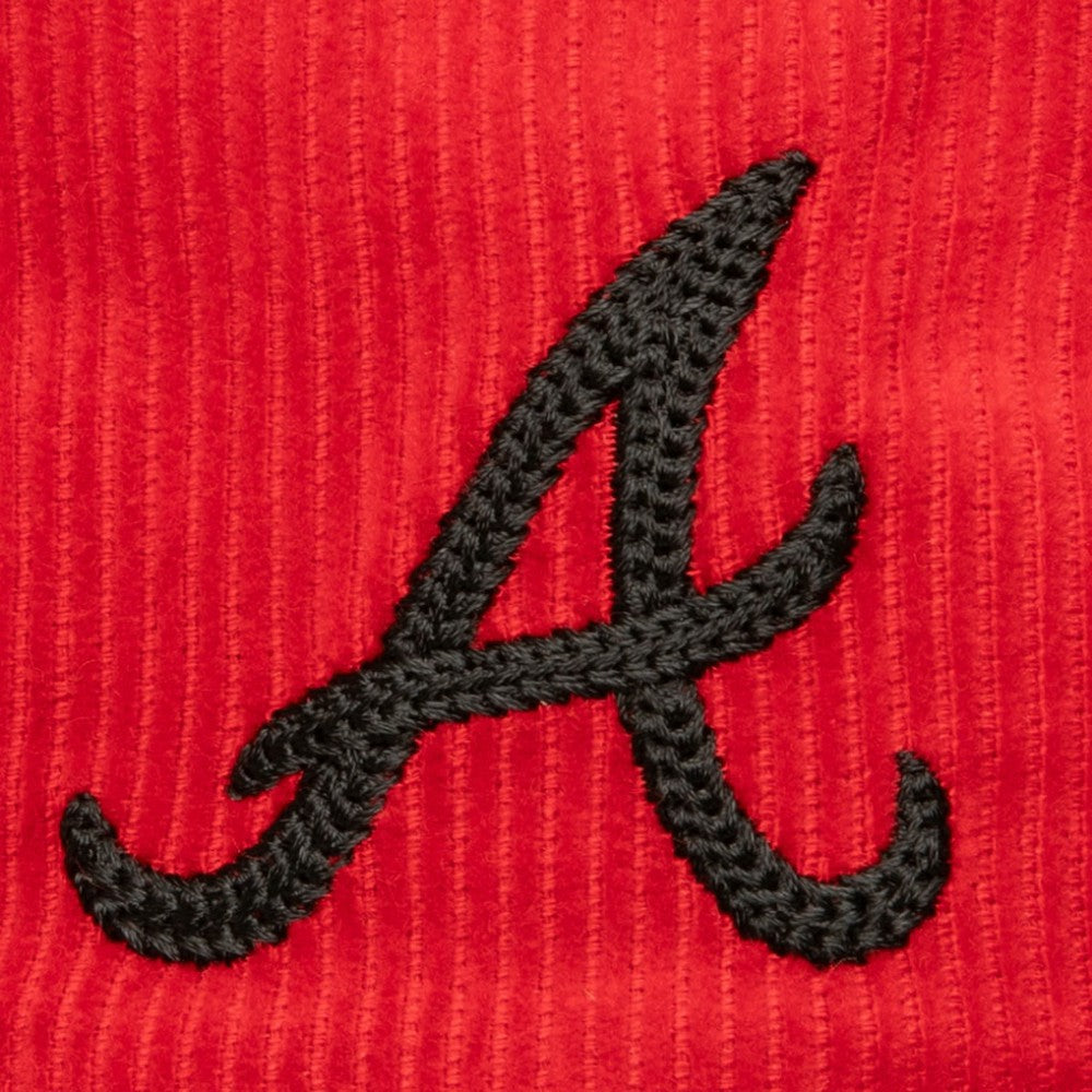 Atlanta Braves Male Adult Corduroy Snapback Hat - Red | Mitchell & Ness