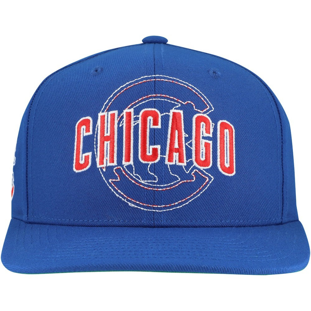 Chicago Cubs Double Up Snapback Hat - Royal | Mitchell & Ness