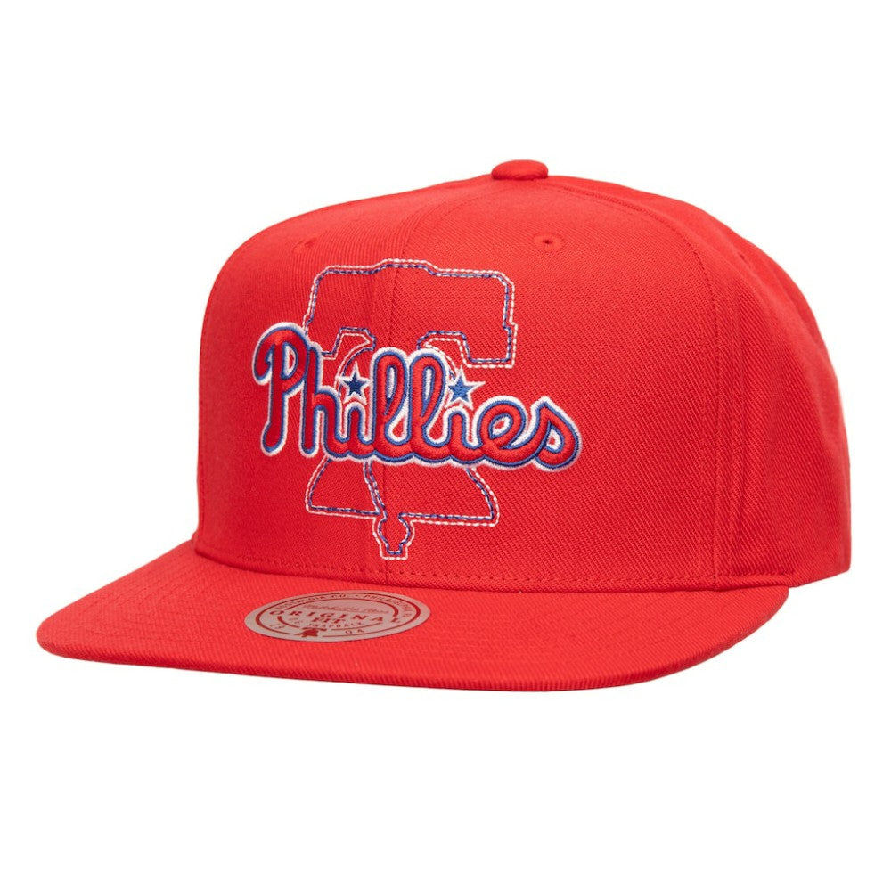 Philadelphia Phillies Double Up Snapback Hat - Red | Mitchell & Ness
