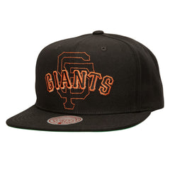 San Francisco Giants Double Up Snapback Hat - Black | Mitchell & Ness