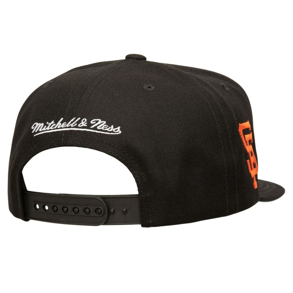 San Francisco Giants Double Up Snapback Hat - Black | Mitchell & Ness
