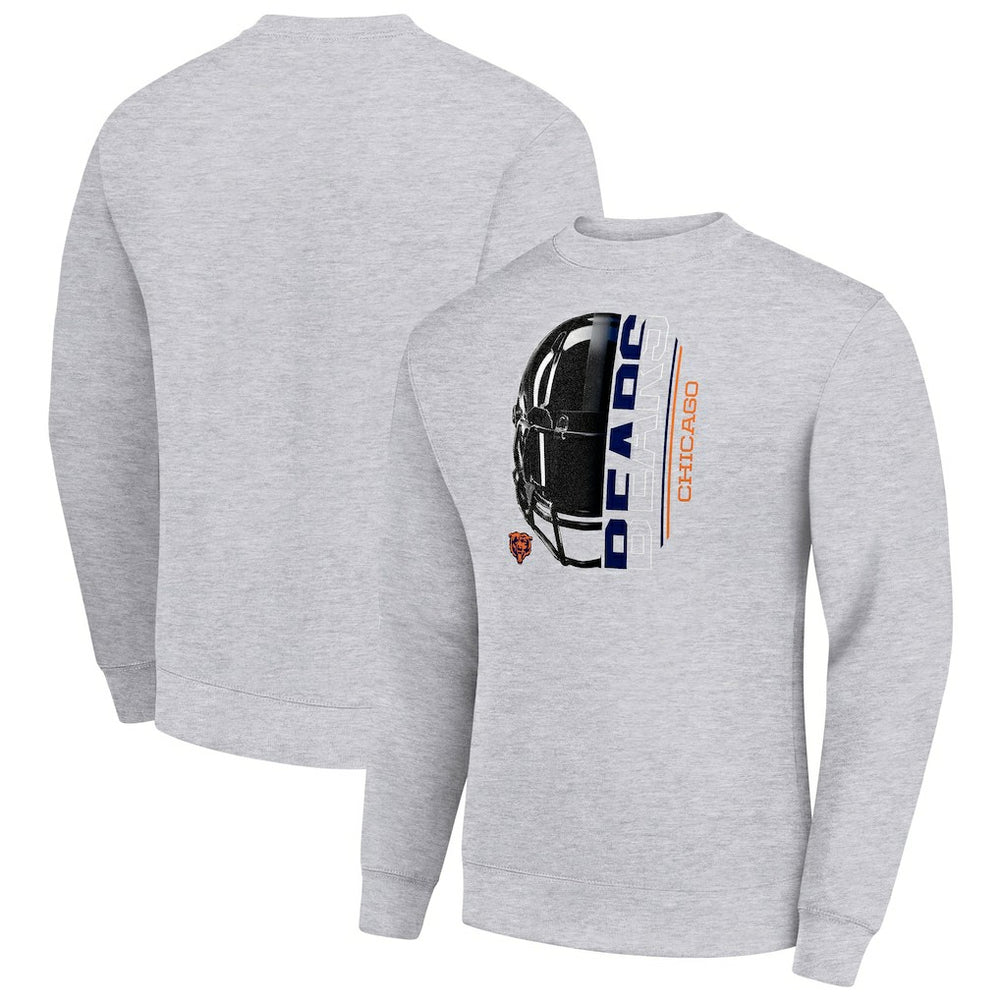 Chicago Bears Starter Half Helmet Team Graphic Tri-Blend Fleece Pullover Sweatshirt - Heather Gray sale