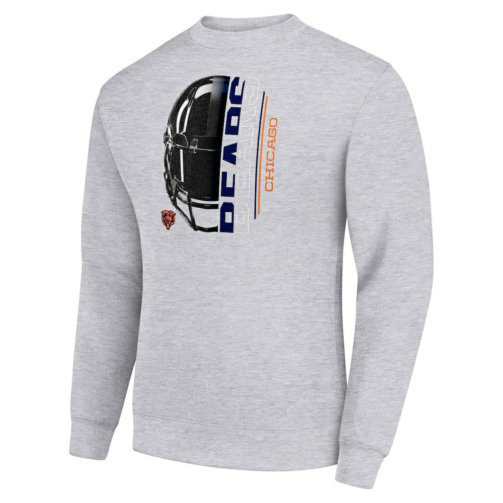 Chicago Bears Starter Half Helmet Team Graphic Tri-Blend Fleece Pullover Sweatshirt - Heather Gray sale