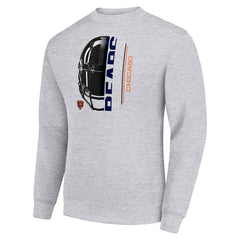 Chicago Bears Starter Half Helmet Team Graphic Tri-Blend Fleece Pullover Sweatshirt - Heather Gray sale