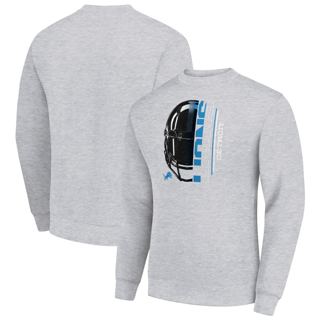 Detroit Lions Starter Half Helmet Team Graphic Tri-Blend Fleece Pullover Sweatshirt - Heather Gray online