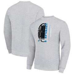Detroit Lions Starter Half Helmet Team Graphic Tri-Blend Fleece Pullover Sweatshirt - Heather Gray online