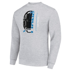 Detroit Lions Starter Half Helmet Team Graphic Tri-Blend Fleece Pullover Sweatshirt - Heather Gray online