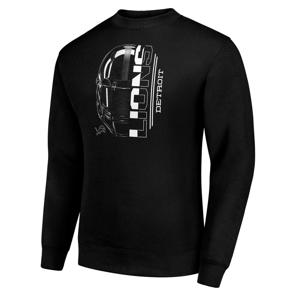 Detroit Lions Starter Half Helmet Team Graphic Tri-Blend Fleece Pullover Sweatshirt - Black sale
