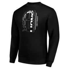 Detroit Lions Starter Half Helmet Team Graphic Tri-Blend Fleece Pullover Sweatshirt - Black sale