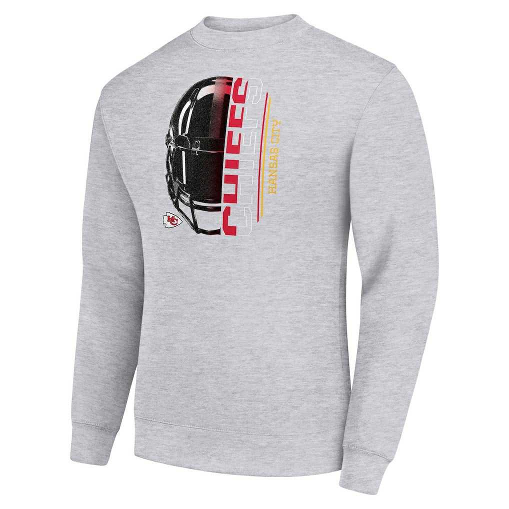 Kansas City Chiefs Starter Half Helmet Team Graphic Tri-Blend Fleece Pullover Sweatshirt - Heather Gray online