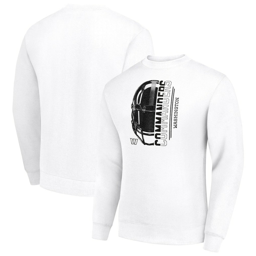 Washington Commanders Starter Half Helmet Team Graphic Tri-Blend Fleece Pullover Sweatshirt - White on sale