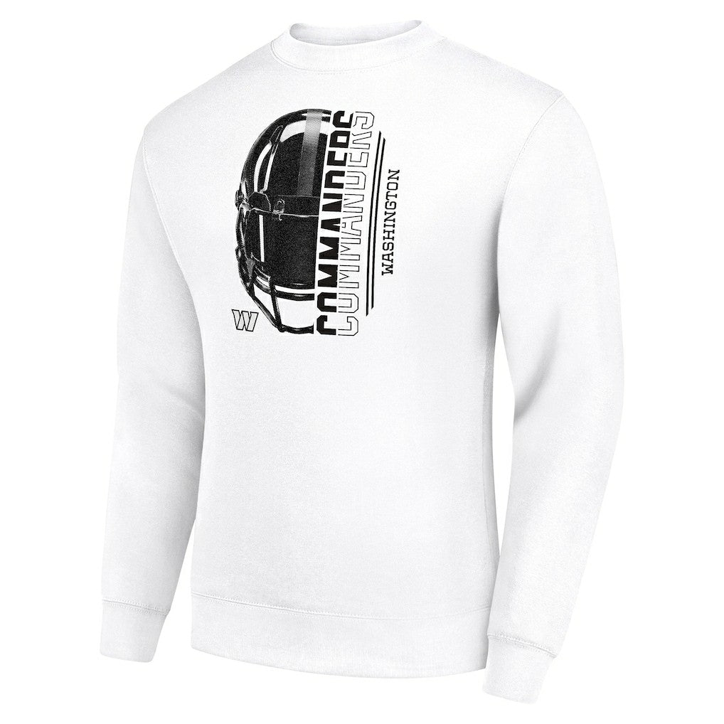 Washington Commanders Starter Half Helmet Team Graphic Tri-Blend Fleece Pullover Sweatshirt - White on sale