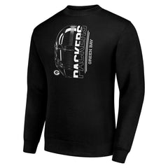 Green Bay Packers Starter Half Helmet Team Graphic Tri-Blend Fleece Pullover Sweatshirt - Black online