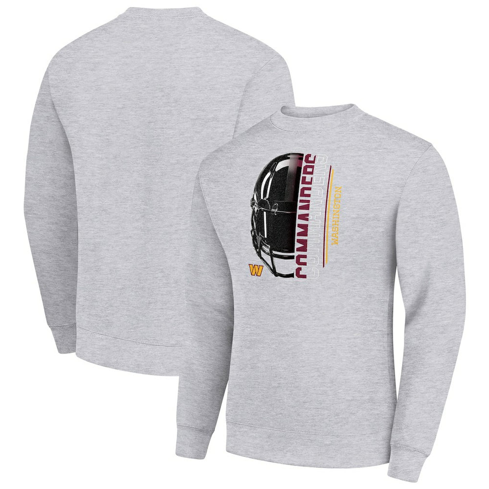 Washington Commanders Starter Half Helmet Team Graphic Tri-Blend Fleece Pullover Sweatshirt - Heather Gray cheap