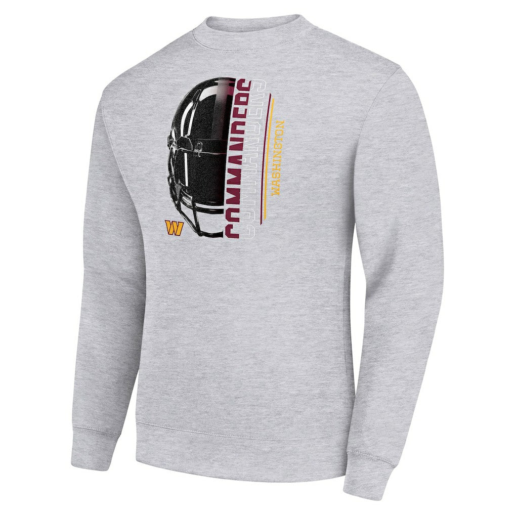 Washington Commanders Starter Half Helmet Team Graphic Tri-Blend Fleece Pullover Sweatshirt - Heather Gray cheap
