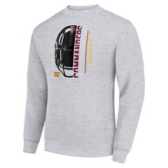 Washington Commanders Starter Half Helmet Team Graphic Tri-Blend Fleece Pullover Sweatshirt - Heather Gray cheap