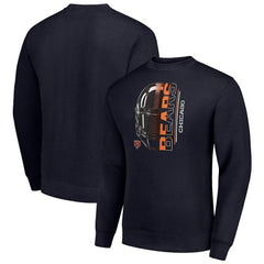 Chicago Bears Starter Half Helmet Team Graphic Tri-Blend Fleece Pullover Sweatshirt - Navy on sale