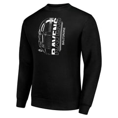 Baltimore Ravens Starter Half Helmet Team Graphic Tri-Blend Fleece Pullover Sweatshirt - Black cheap