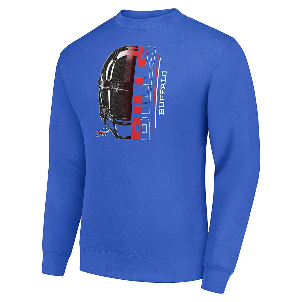 Buffalo Bills Starter Half Helmet Team Graphic Tri-Blend Fleece Pullover Sweatshirt - Royal discount