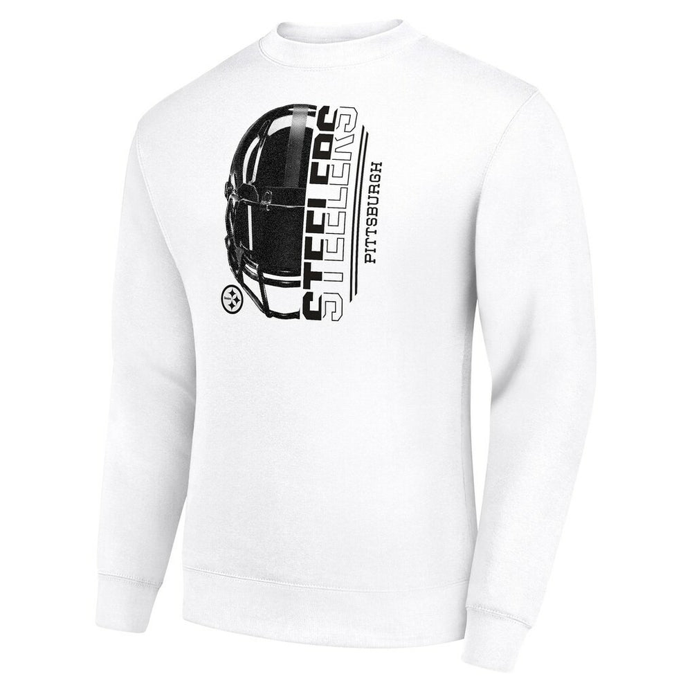 Pittsburgh Steelers Starter Half Helmet Team Graphic Tri-Blend Fleece Pullover Sweatshirt - White discount