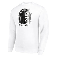 Minnesota Vikings Starter Half Helmet Team Graphic Tri-Blend Fleece Pullover Sweatshirt - White discount