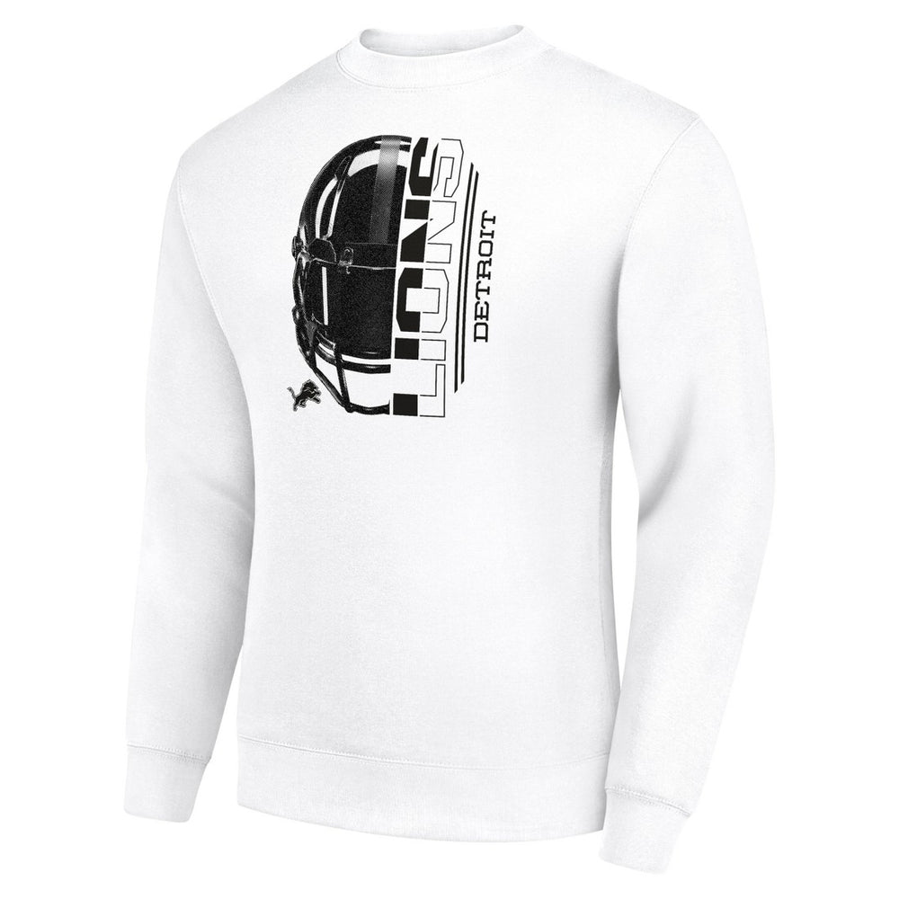 Detroit Lions Starter Half Helmet Team Graphic Tri-Blend Fleece Pullover Sweatshirt - White discount