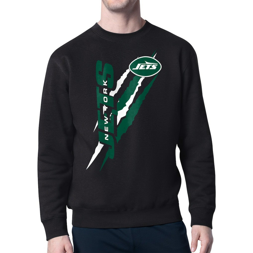New York Jets Starter Color Scratch Team Graphic Fleece Pullover Sweatshirt - Black online