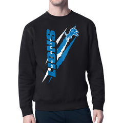 Detroit Lions Starter Color Scratch Team Graphic Fleece Pullover Sweatshirt - Black sale