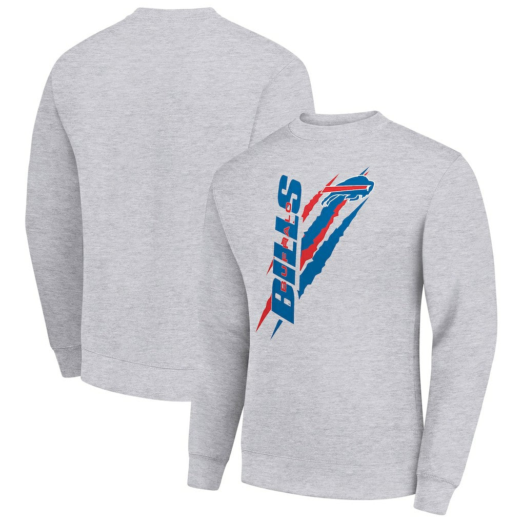 Buffalo Bills Starter Color Scratch Team Graphic Fleece Pullover Sweatshirt - Heather Gray cheap
