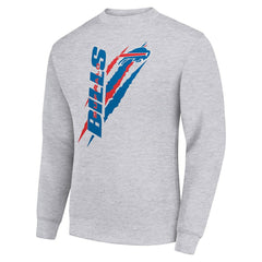 Buffalo Bills Starter Color Scratch Team Graphic Fleece Pullover Sweatshirt - Heather Gray cheap