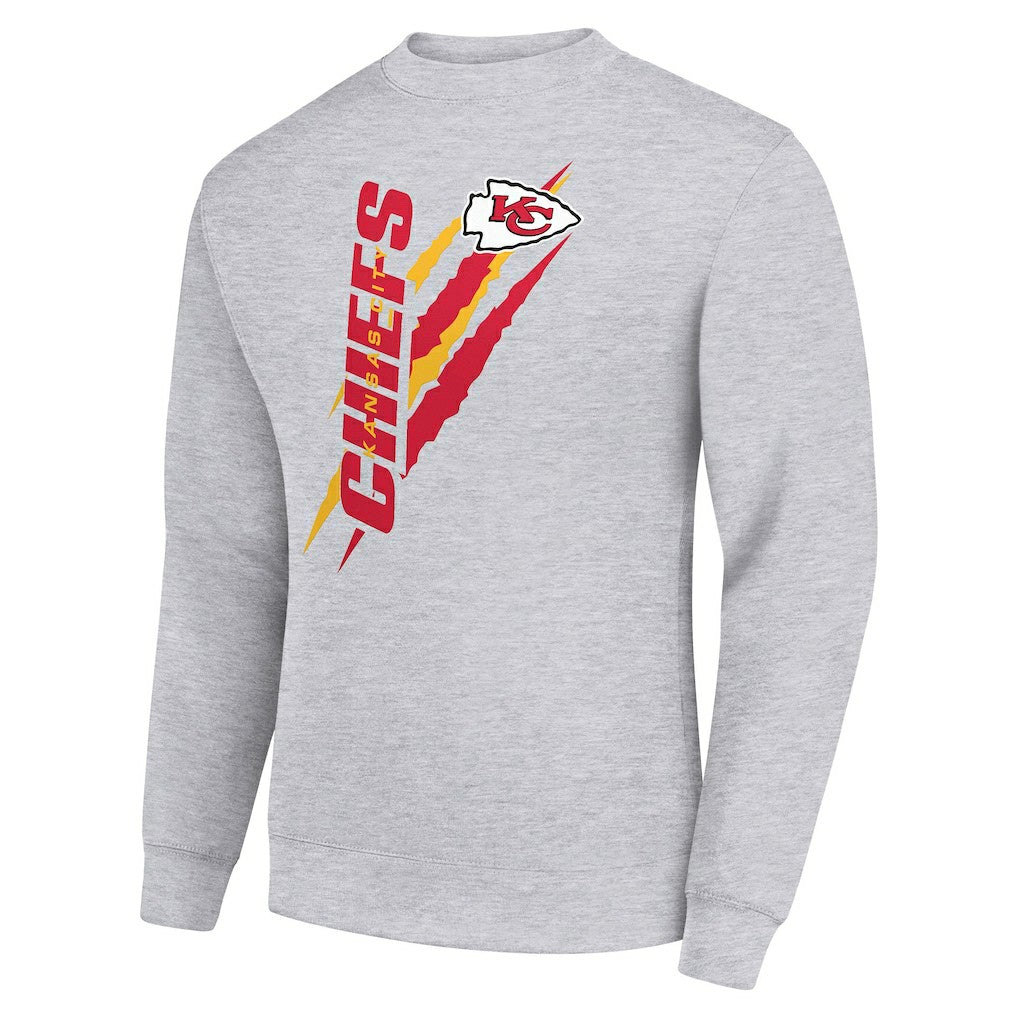Kansas City Chiefs Starter Color Scratch Team Graphic Fleece Pullover Sweatshirt - Heather Gray for sale