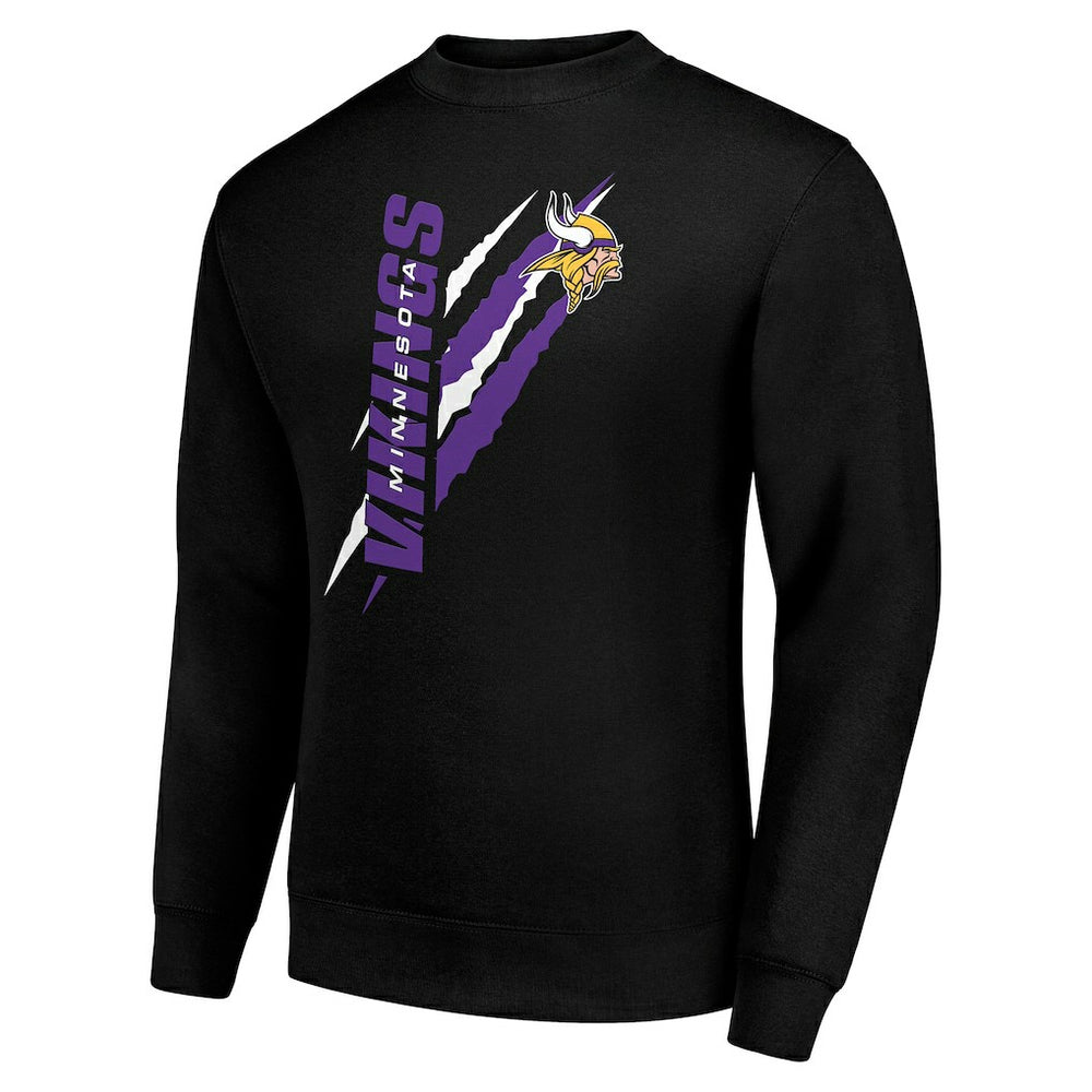 Minnesota Vikings Starter Color Scratch Team Graphic Fleece Pullover Sweatshirt - Black on sale