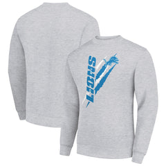 Detroit Lions Starter Color Scratch Team Graphic Fleece Pullover Sweatshirt - Heather Gray outlet
