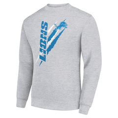 Detroit Lions Starter Color Scratch Team Graphic Fleece Pullover Sweatshirt - Heather Gray outlet