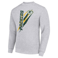 Green Bay Packers Starter Color Scratch Team Graphic Fleece Pullover Sweatshirt - Heather Gray cheap