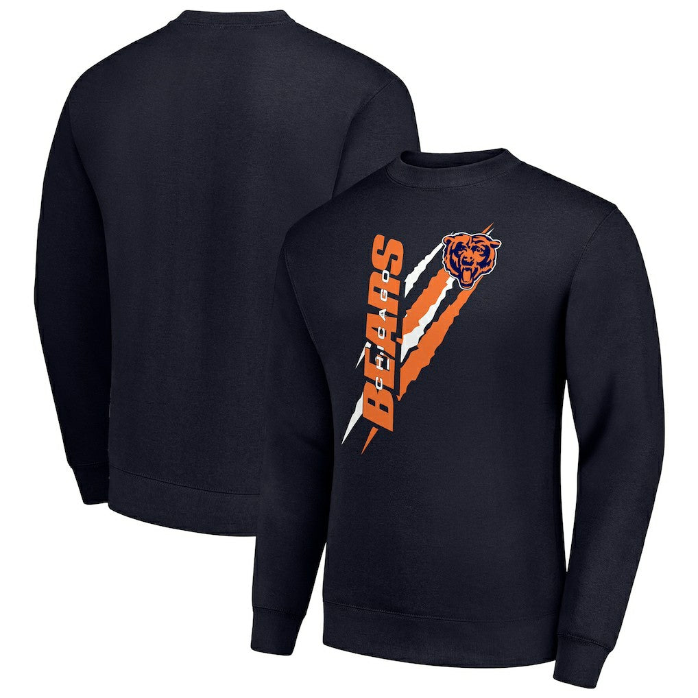 Chicago Bears Starter Color Scratch Team Graphic Fleece Pullover Sweatshirt - Navy outlet