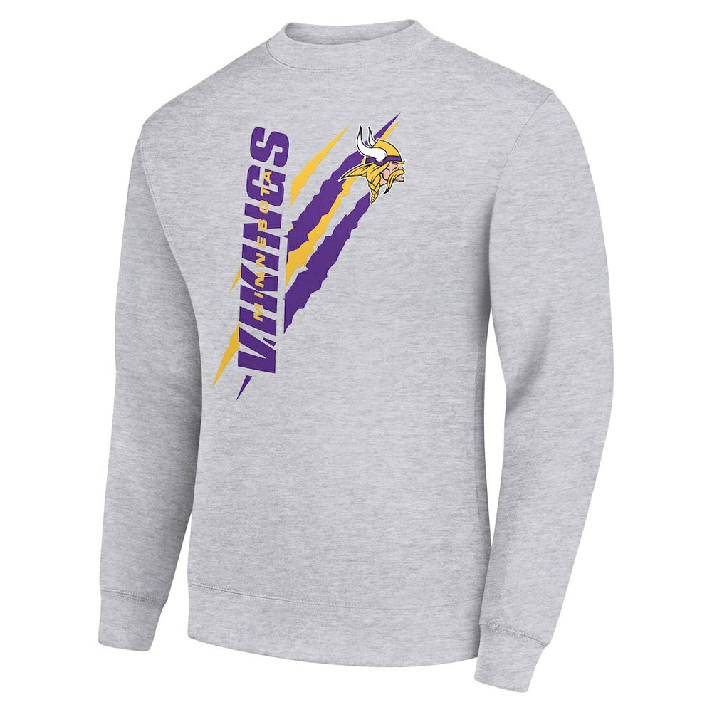 Minnesota Vikings Starter Color Scratch Team Graphic Fleece Pullover Sweatshirt - Heather Gray cheap