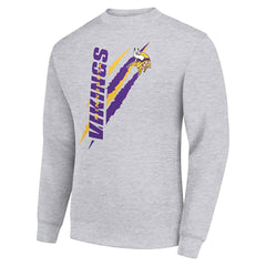 Minnesota Vikings Starter Color Scratch Team Graphic Fleece Pullover Sweatshirt - Heather Gray cheap