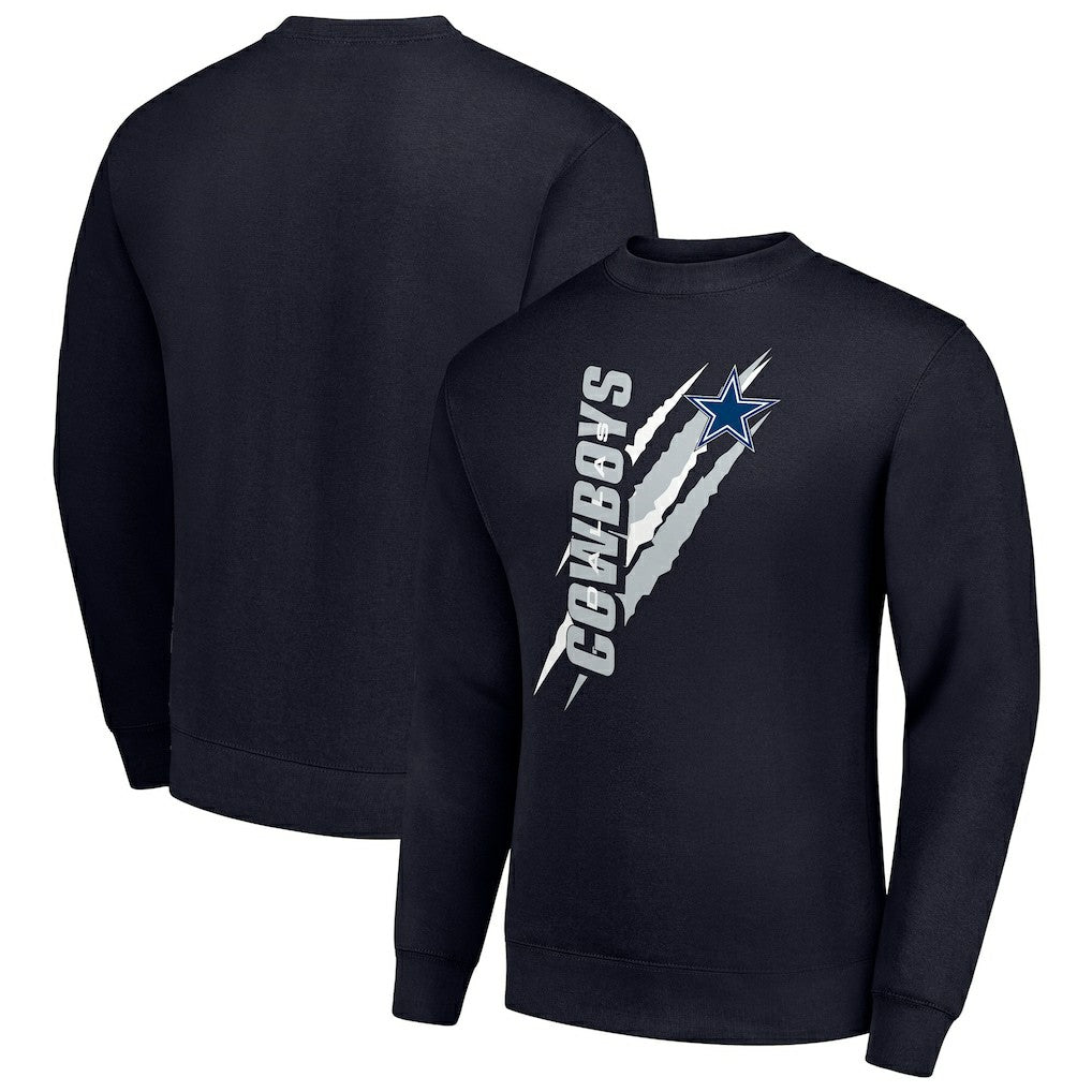 Dallas Cowboys Starter Color Scratch Team Graphic Fleece Pullover Sweatshirt - Navy online