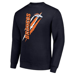 Denver Broncos Starter Color Scratch Team Graphic Fleece Pullover Sweatshirt - Navy on sale